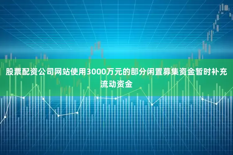股票配资公司网站使用3000万元的部分闲置募集资金暂时补充流动资金